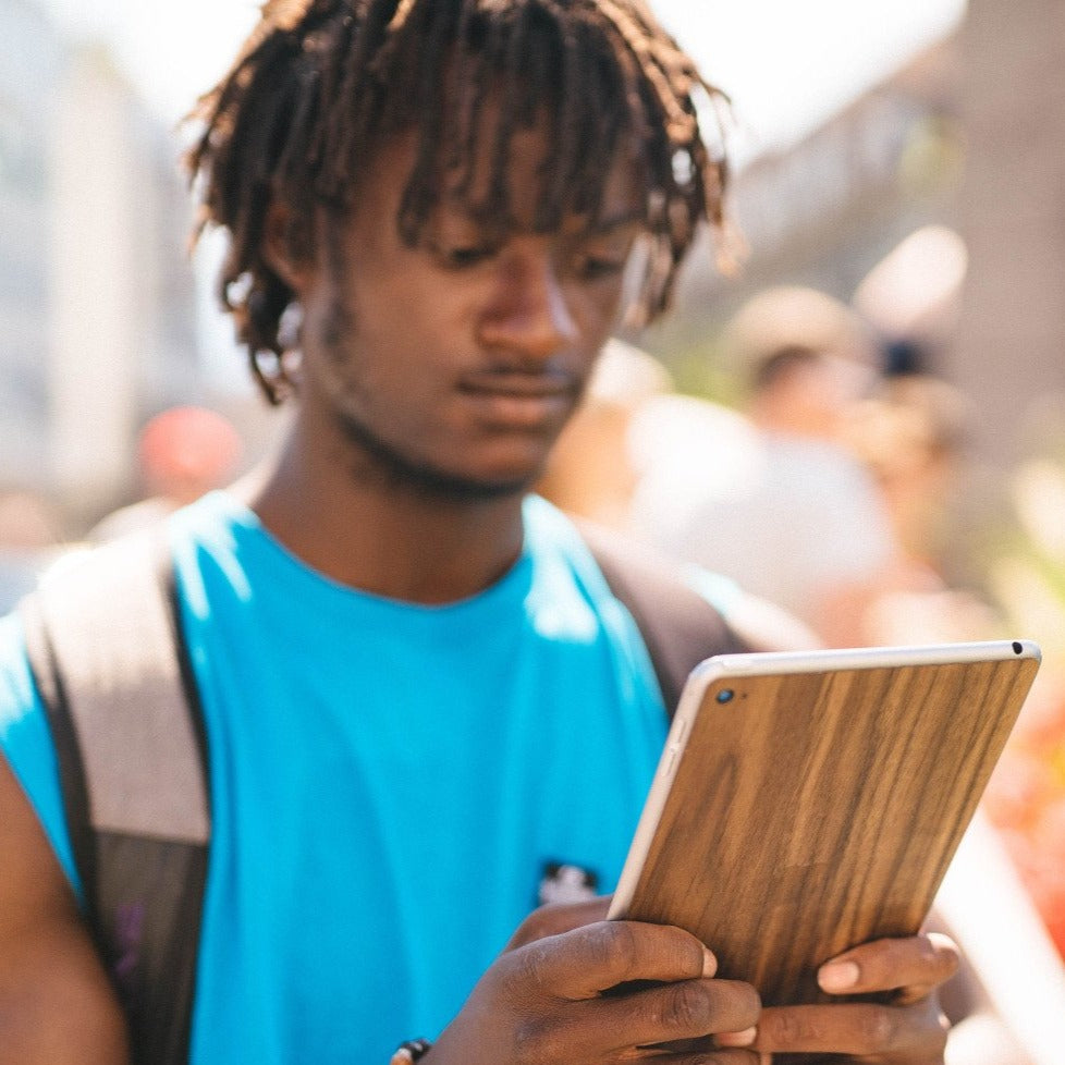 alt:Wood iPad Cover. Hand-made iPad Wood Skins. | var: walnut